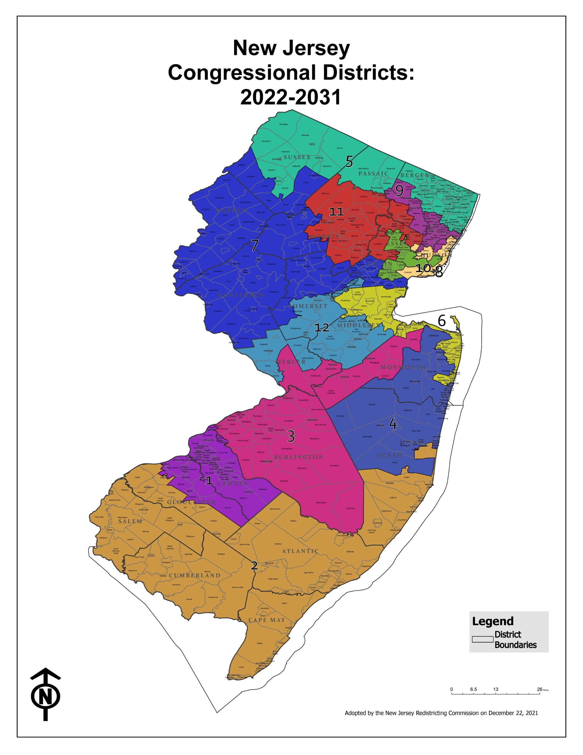 New Jersey Congressional Districts 2022 2031 Union County Board Of   NJCD 2021 ADOPTED DEC22 Scaled 