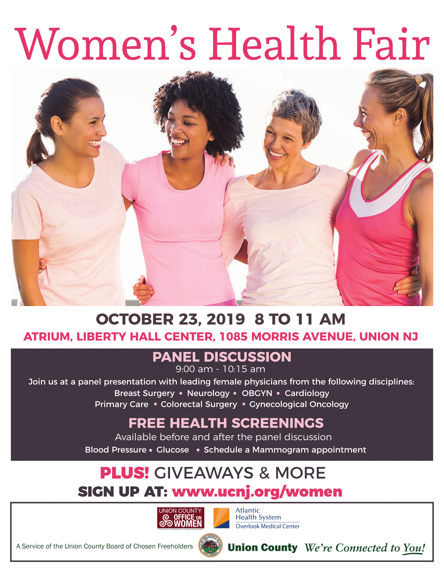 Women’s Health Fair Flyer October 2019 FINAL1 County of Union
