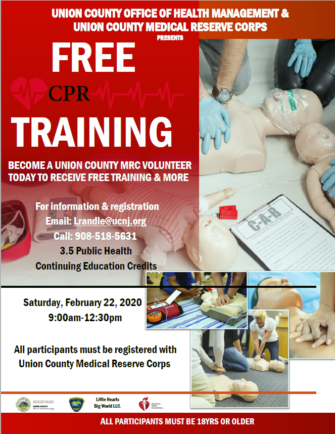 Become a Union County Medical Reserve Corps Volunteer–Receive Free CPR ...