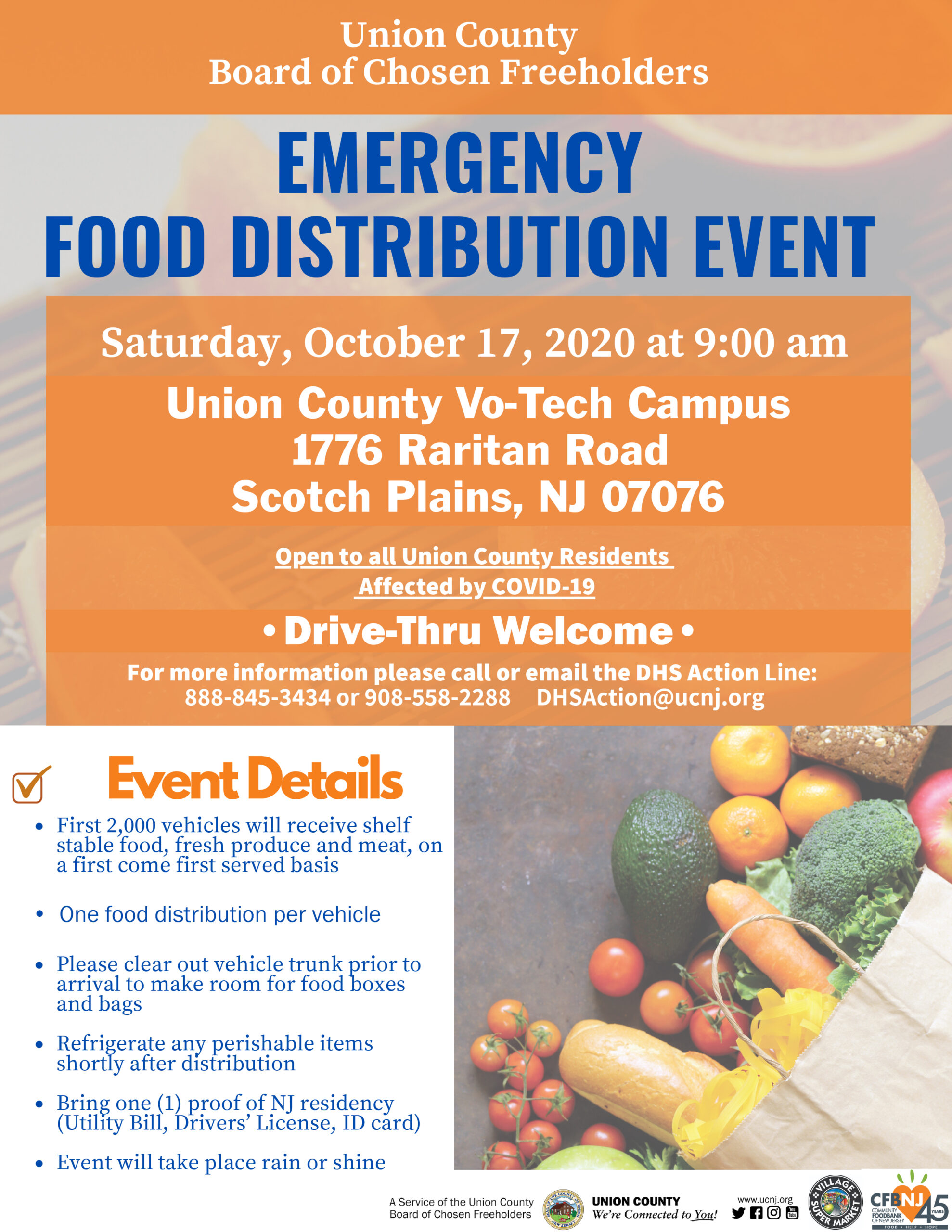 Union County Announces COVID-19 Emergency Drive-Up Food Distribution ...