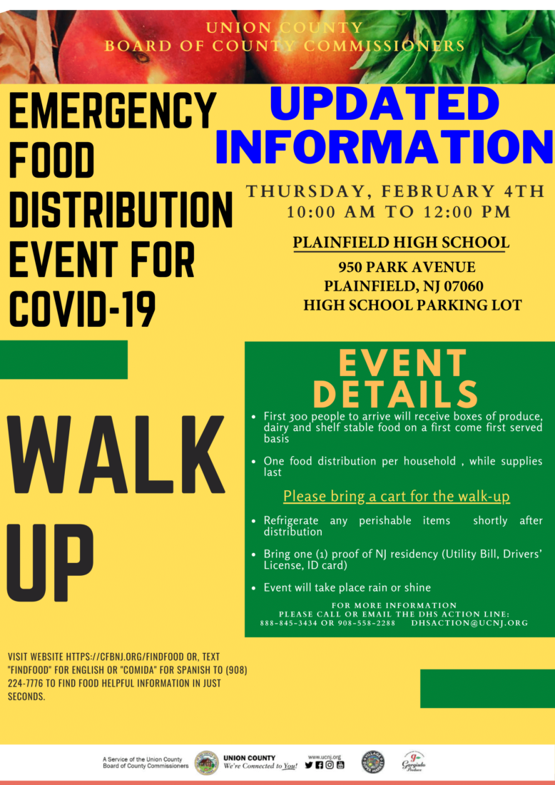 emergency food distribution flyer