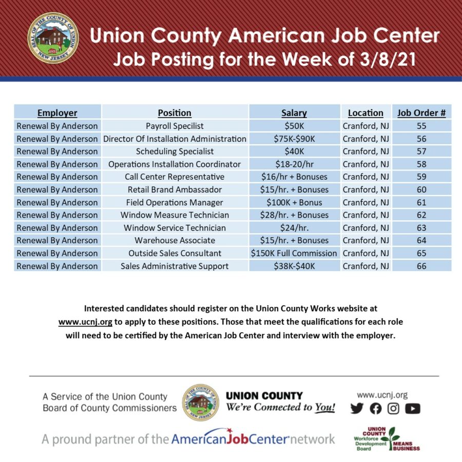 Union County Offers New Job Posting Service County of Union