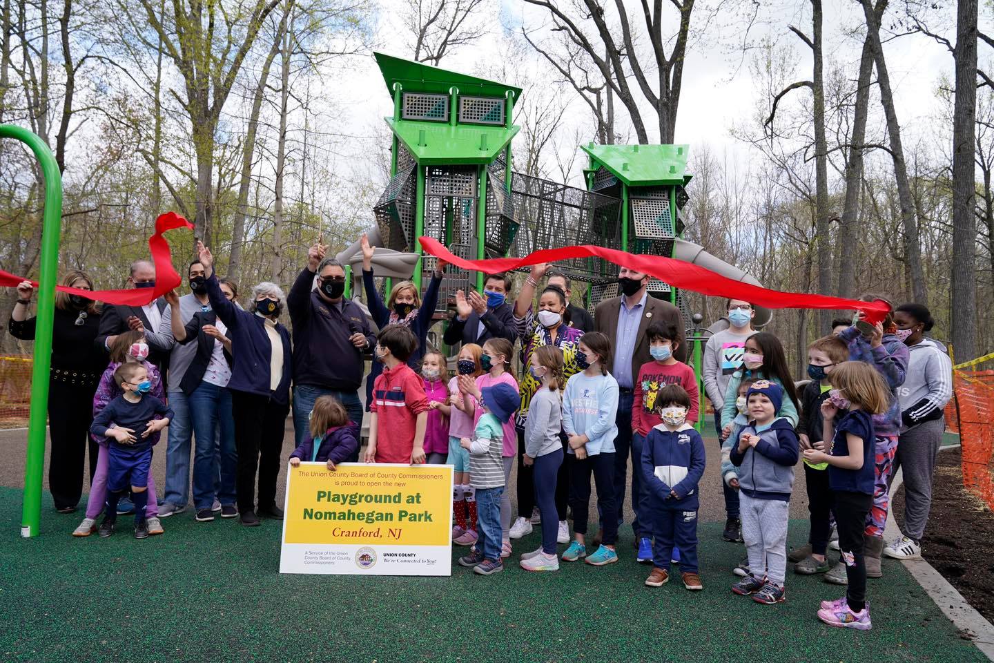 ribbon cutting for playground