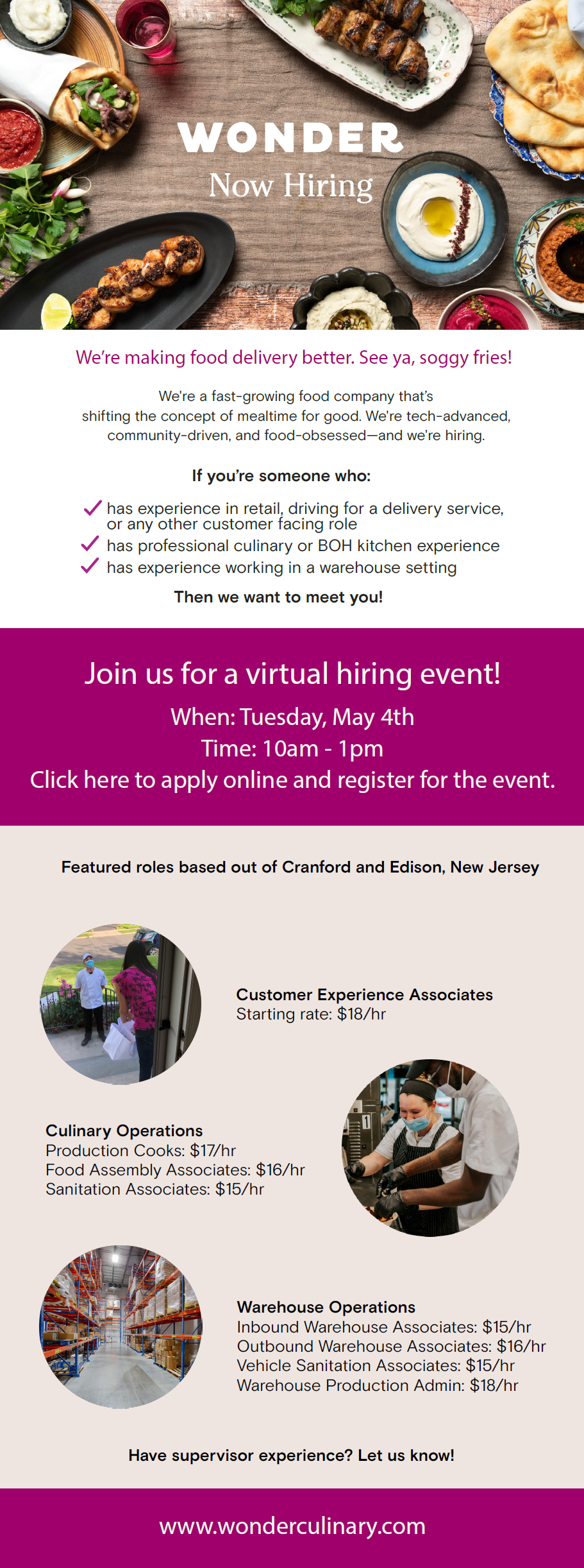wonder virtual hiring event flyer