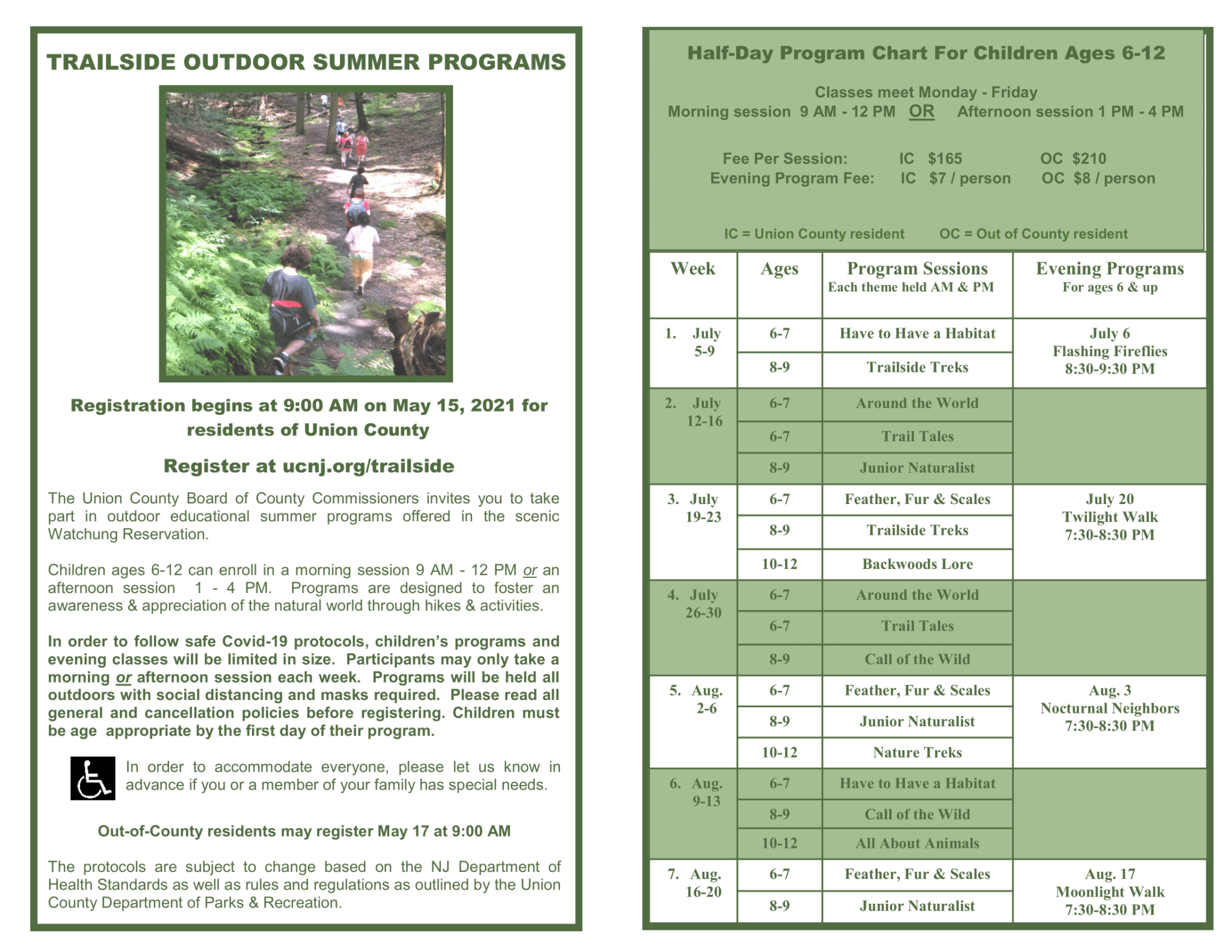 Register for Outdoor Summer Fun at Union County’s Trailside Nature and