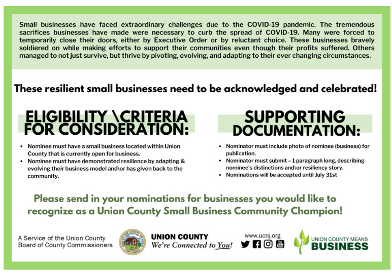 nominations for small business community champions flyer
