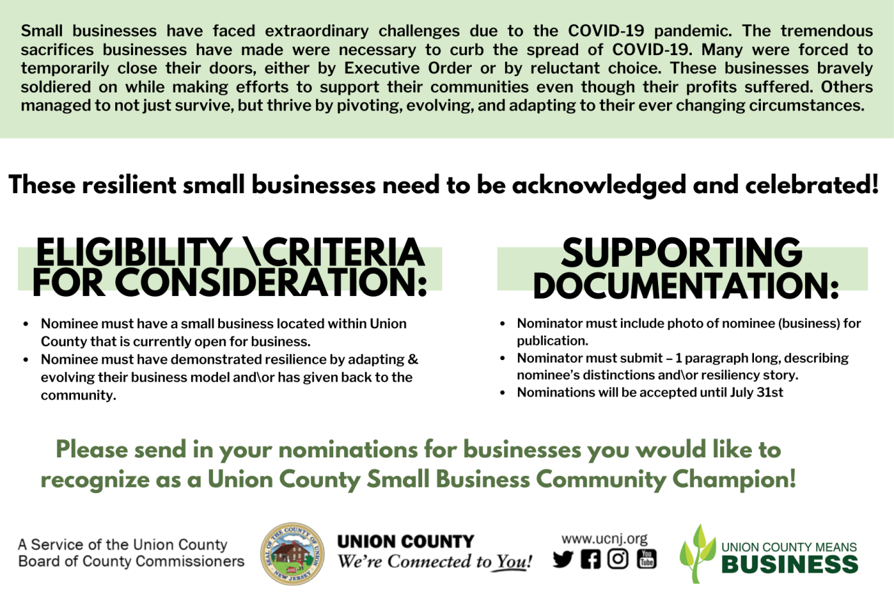 small business community champions nomination flyer