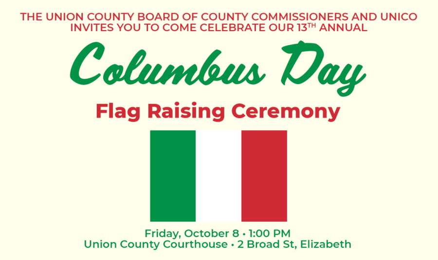 colombus day flag raising ceremony flyer