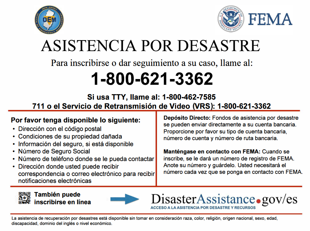 disaster assistance registration info