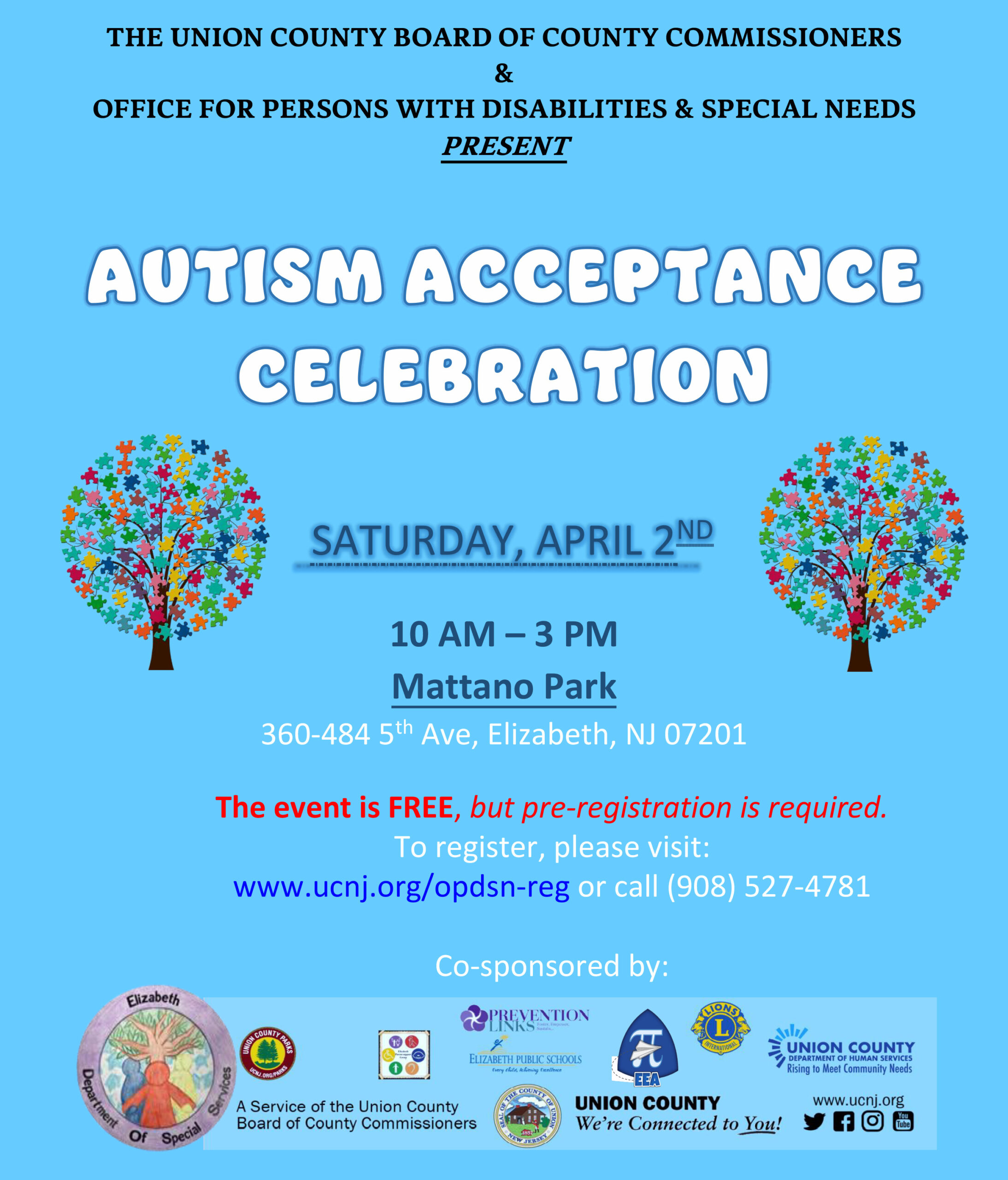 autism acceptance celebration flyer
