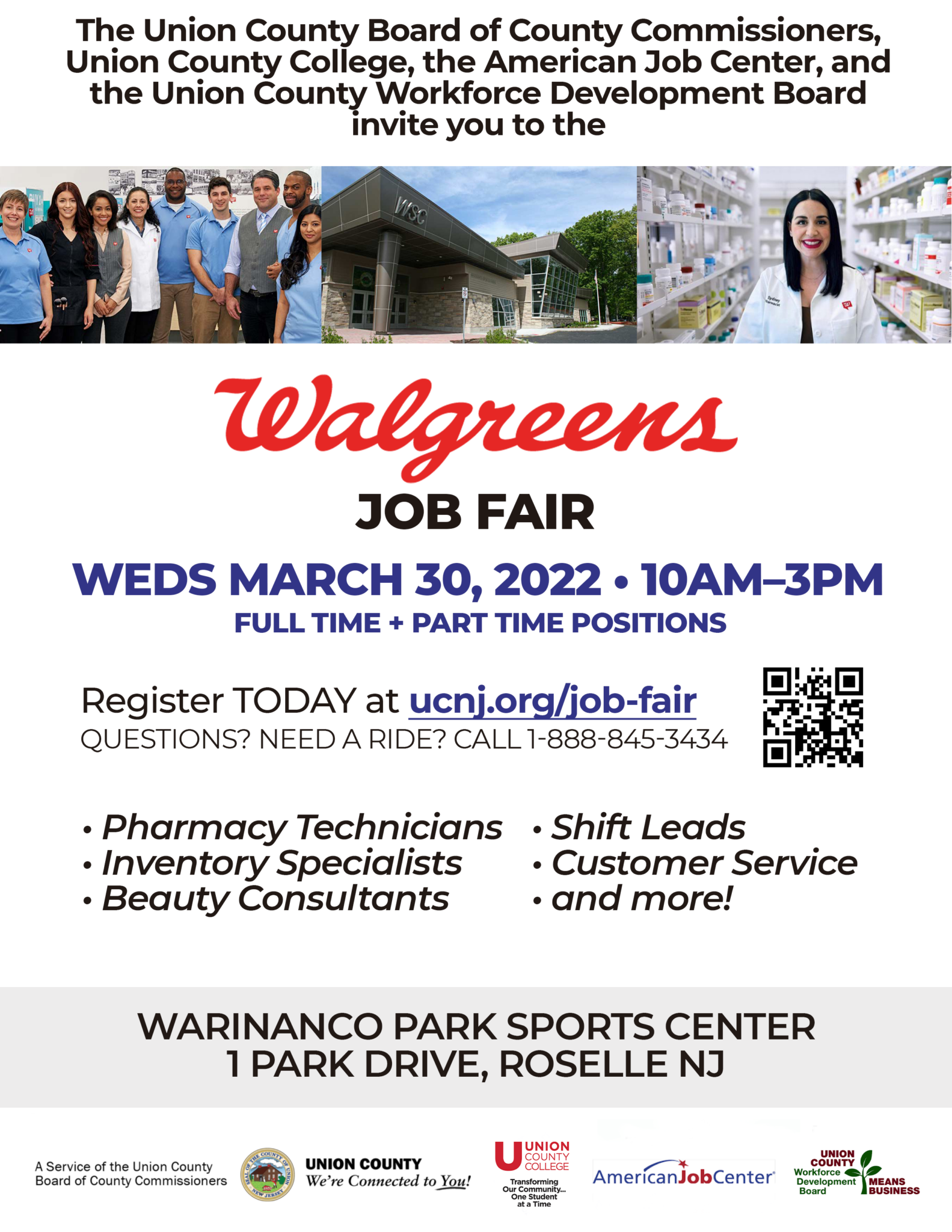 UNION COUNTY TO HOST WALGREENS JOB FAIR ON MARCH 30th County of Union