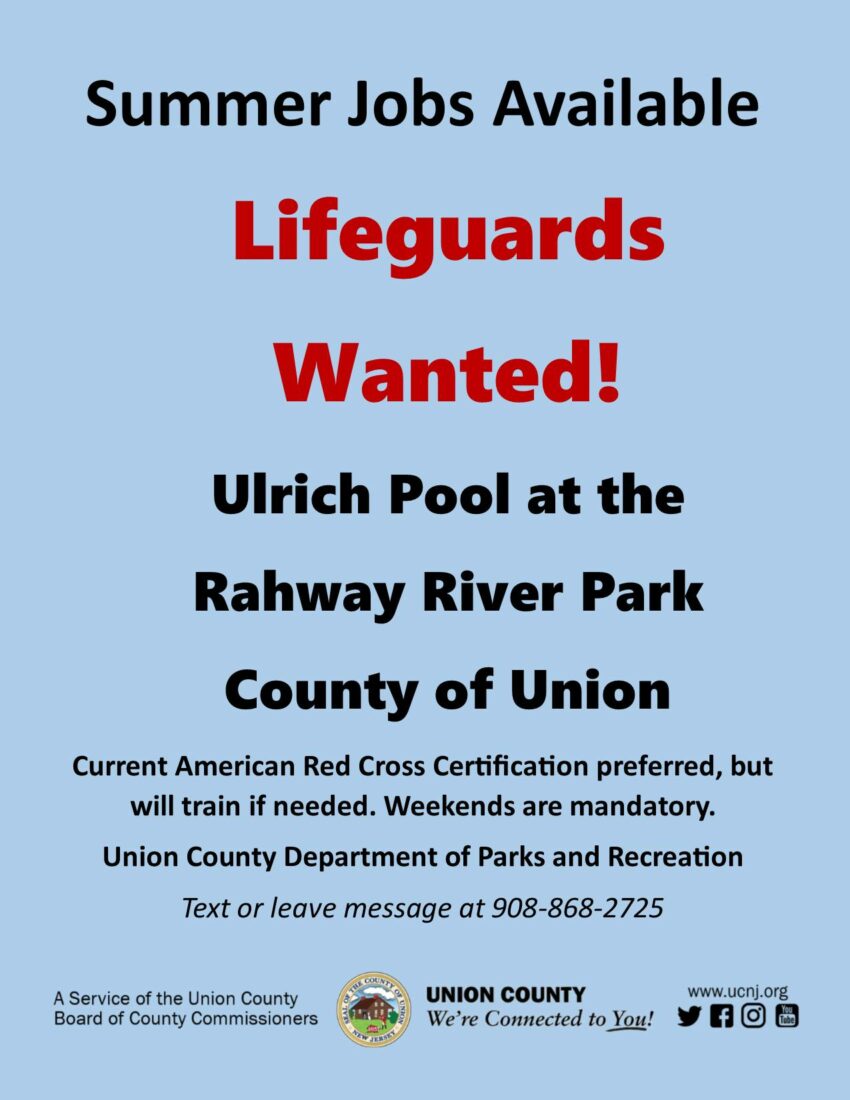 Become a Lifeguard at Union County’s Ulrich Pool in Rahway River Park