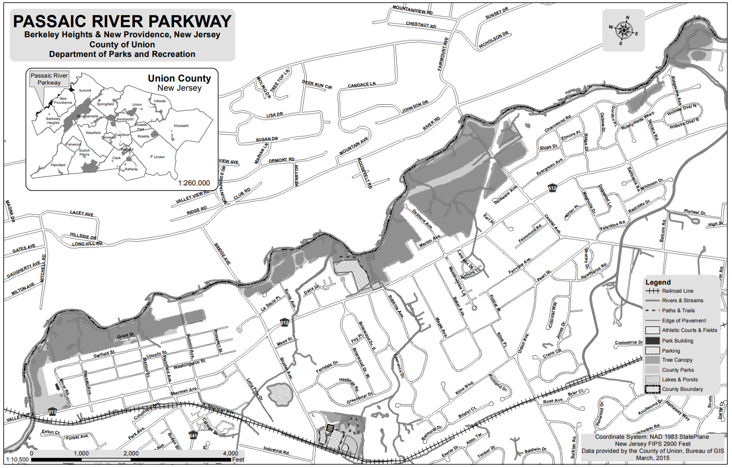 passaic river parkway map