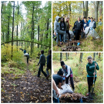 collage of three photos of people volunteering in union county parks