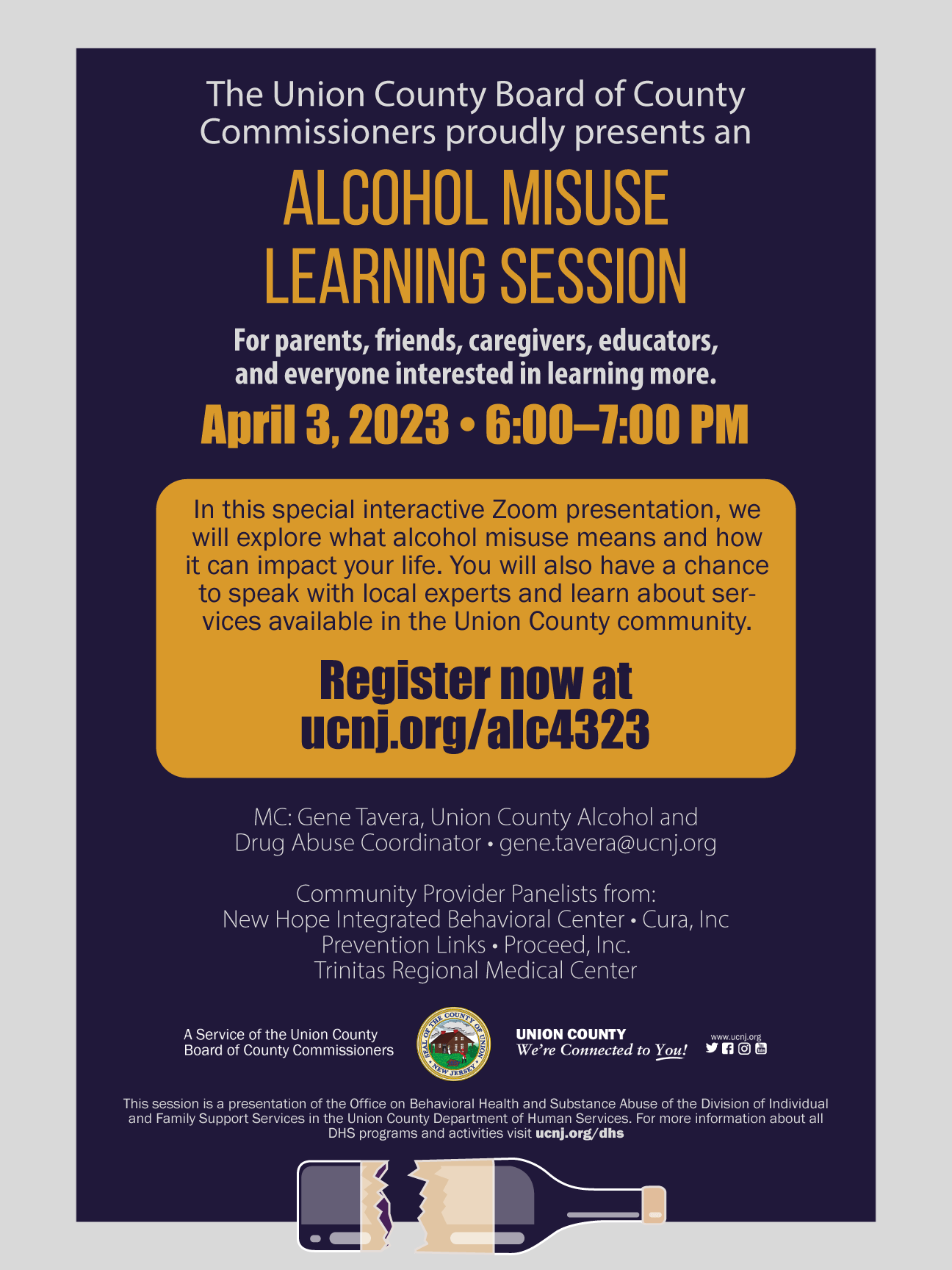 Union County Residents Can Learn about Alcohol Misuse, April 3