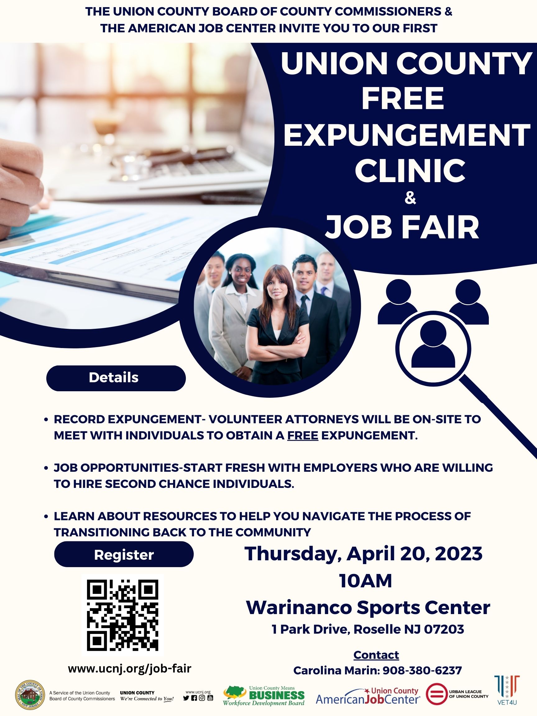 union county free expungement clinic and job fair flyer