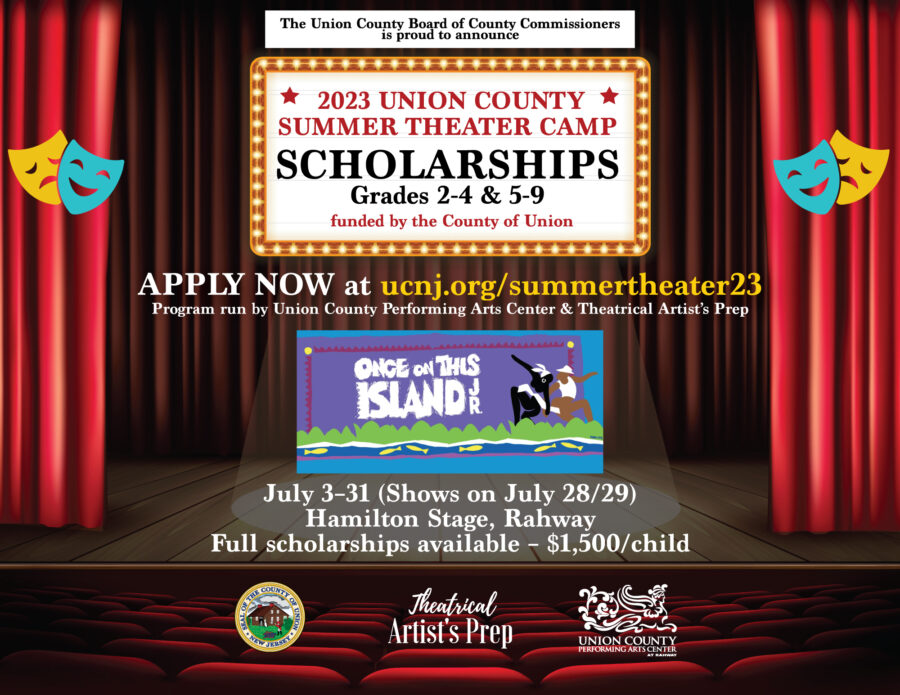 2023 union county summer theater camp scholarships flyer