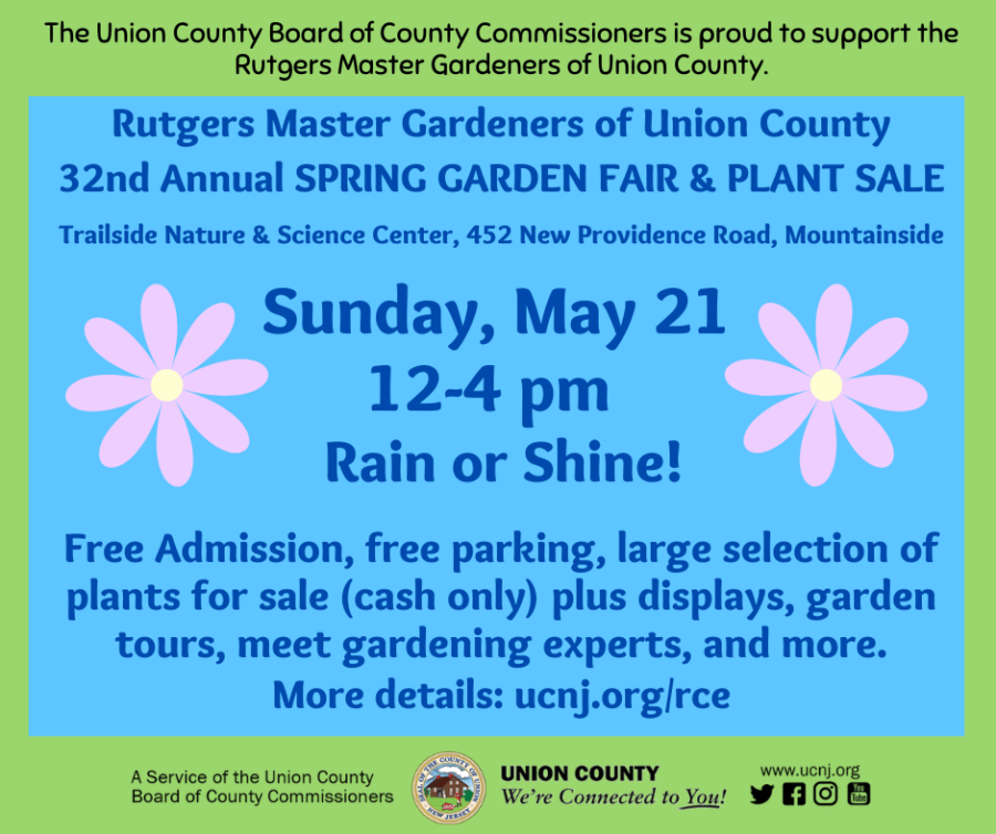 Rutgers master gardeners of union county 32nd annual spring garden fair and plant sale flyer