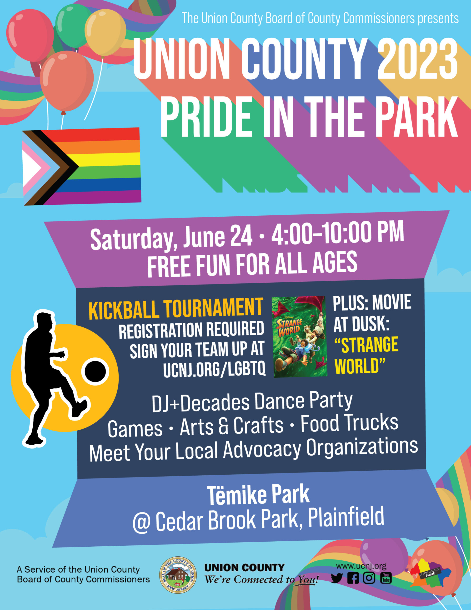 Union County 2023 Pride in the Park flyer