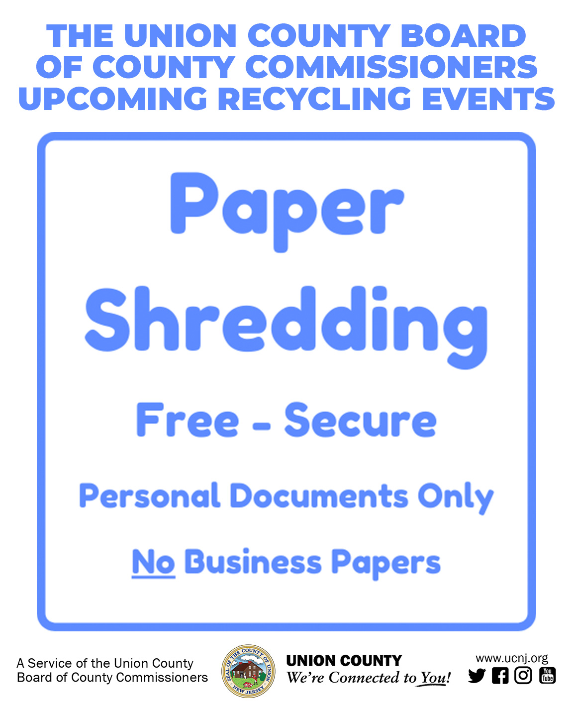 Union County Offers Free, Secure Shredding for Personal Documents in