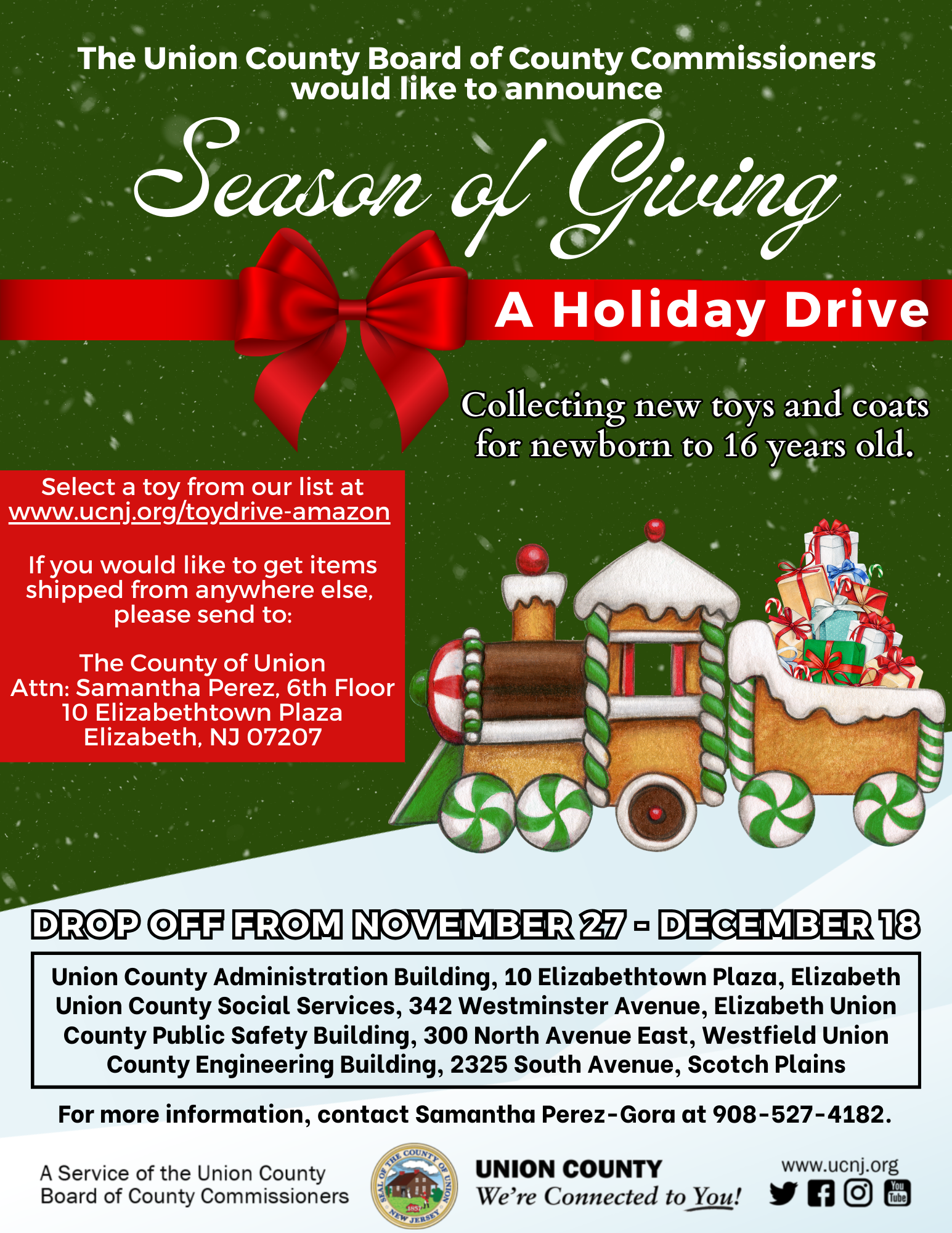 Union County Announces Season of Giving: A Holiday Drive to Brighten the Holidays for Families in Need