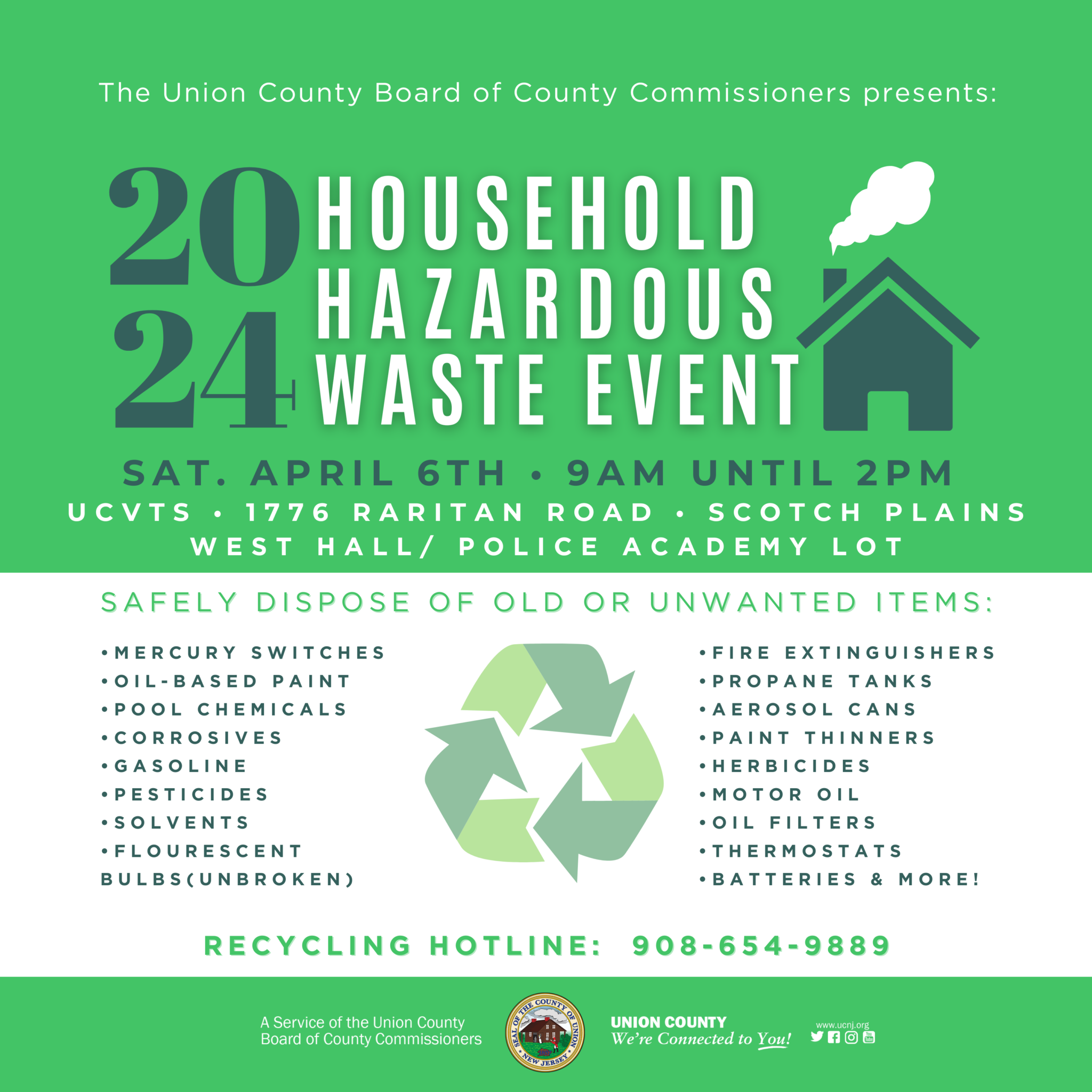 Union County’s First Free Household Hazardous Waste Event of the 2024