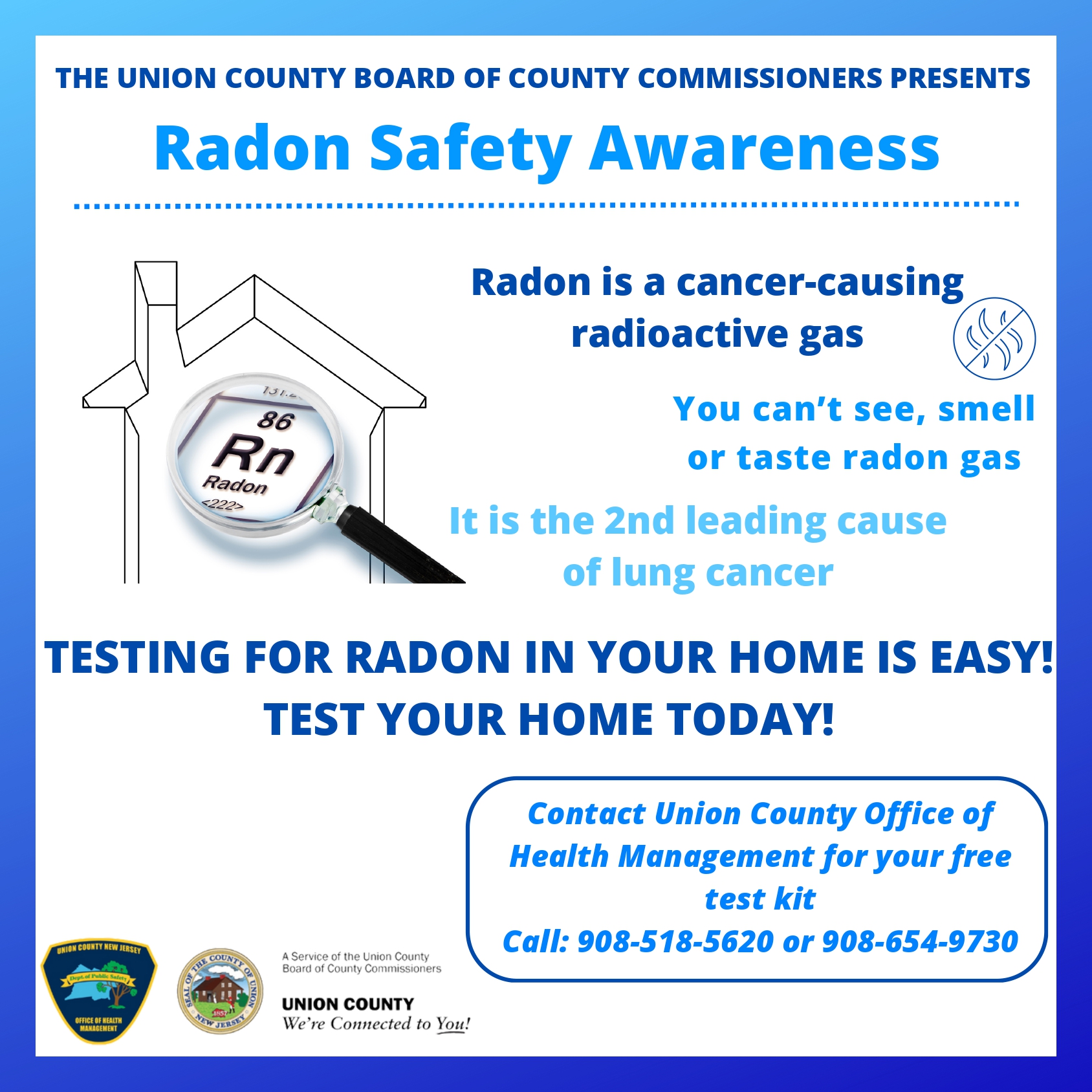 Union County Launches Radon Action Month With Free Test Kits & Awareness Campaign