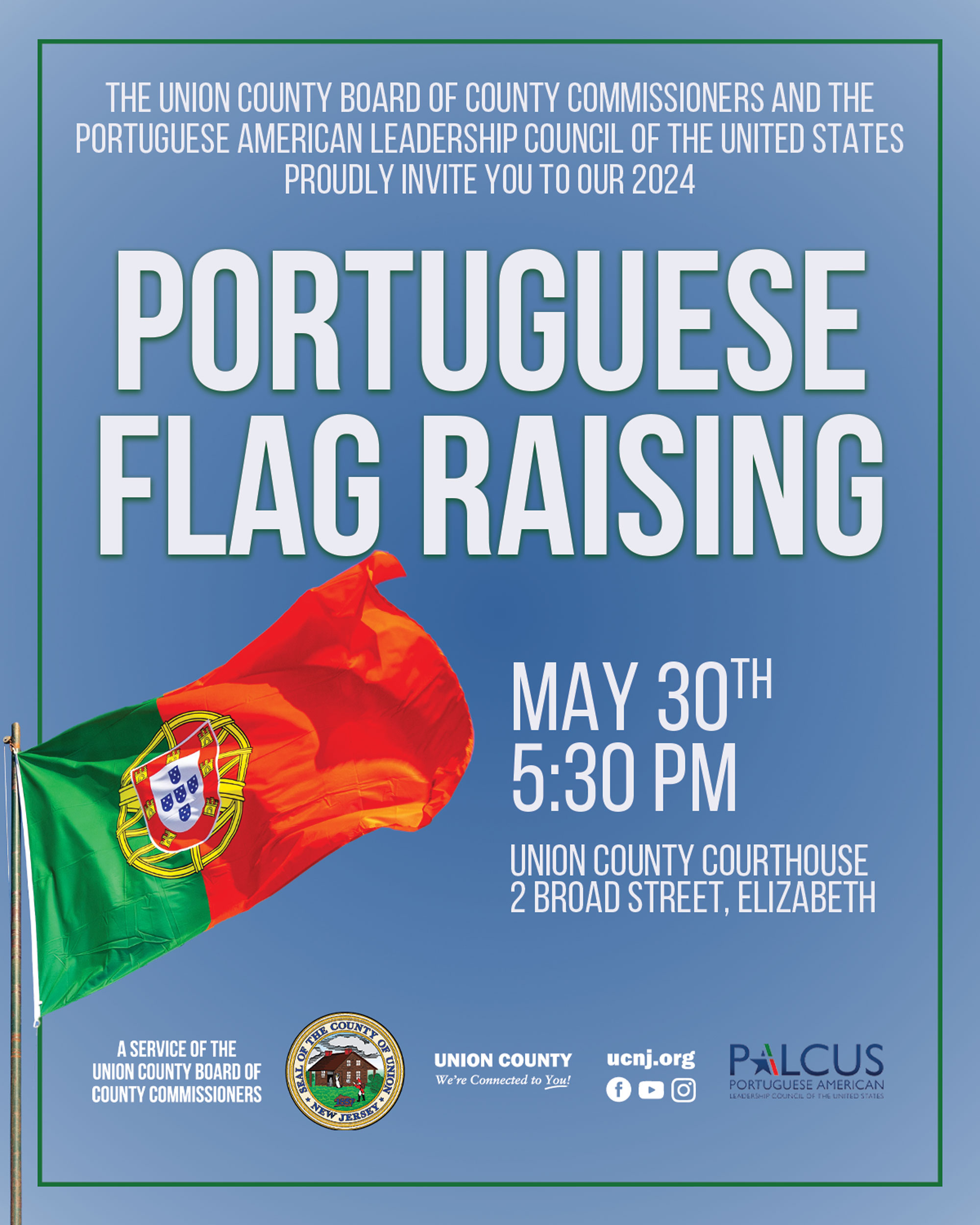 Union County to Hold Annual Portuguese Flag Raising on May 30th