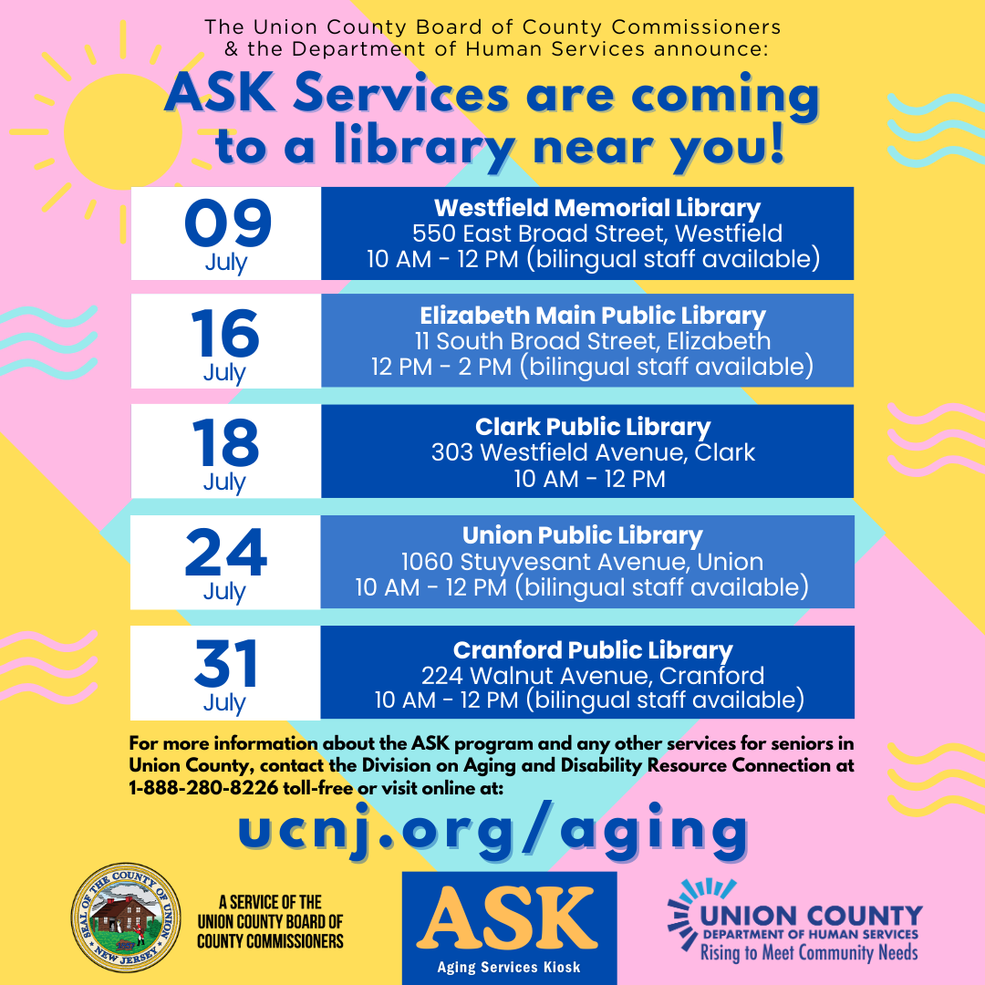 Union County Welcomes Seniors and Caregivers to Visit ‘ASK’ Services Kiosk in July