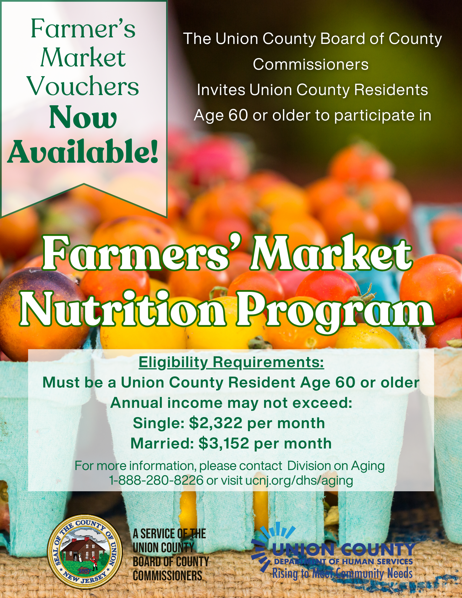 Eligible Union County Seniors can apply for Farmers Market Vouchers