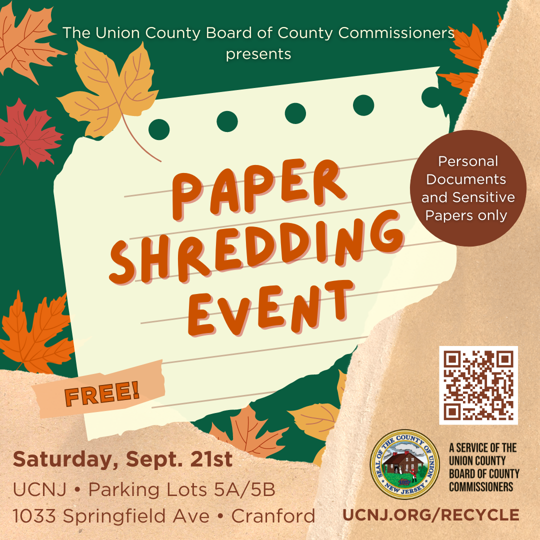 Union County Offers Free Shredding and Recycling of Personal Documents to Residents in September