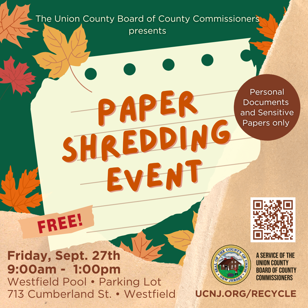 Union County’s Shredding and Recycling Event Continues on September 27 in Westfield