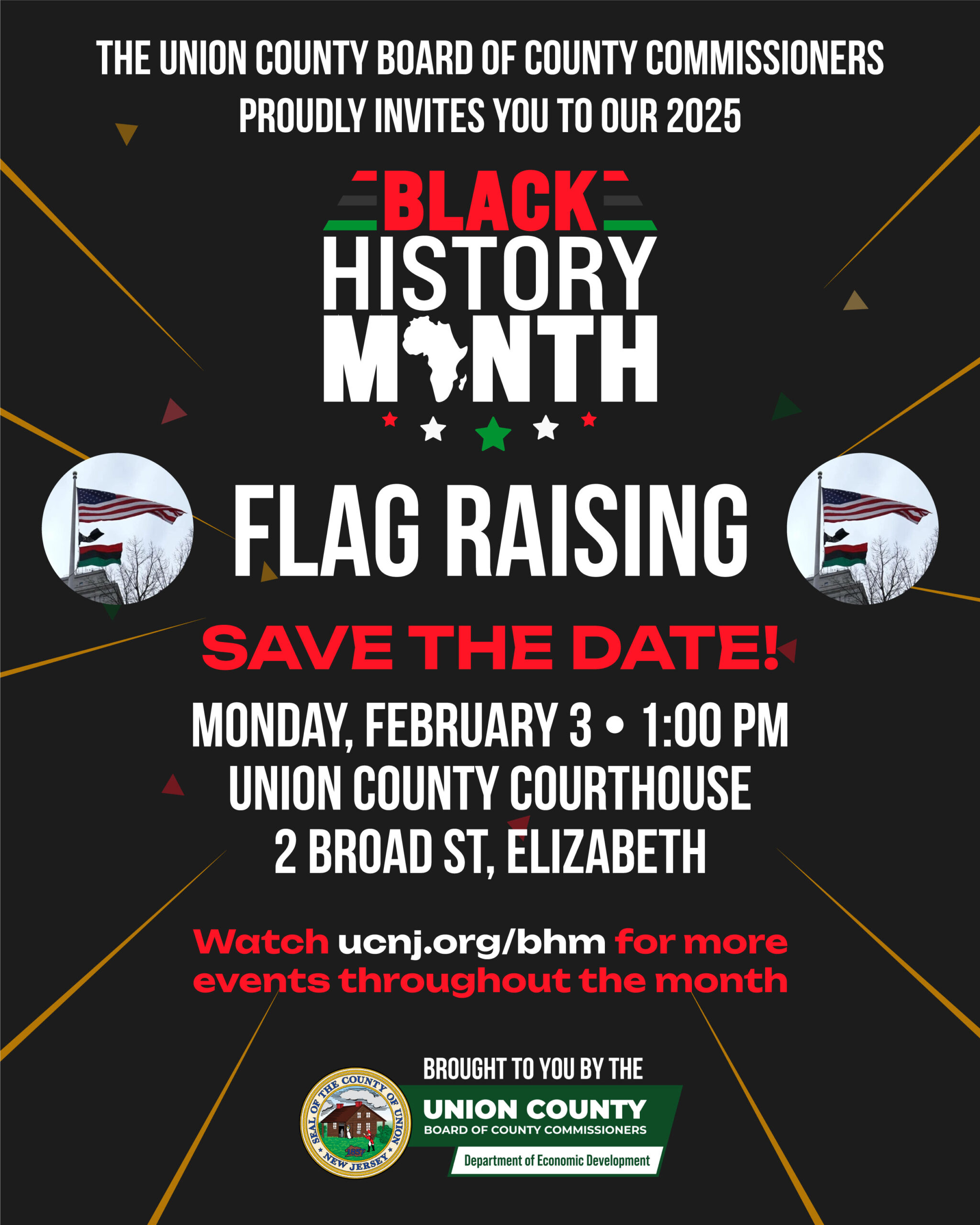 black history month flag raising