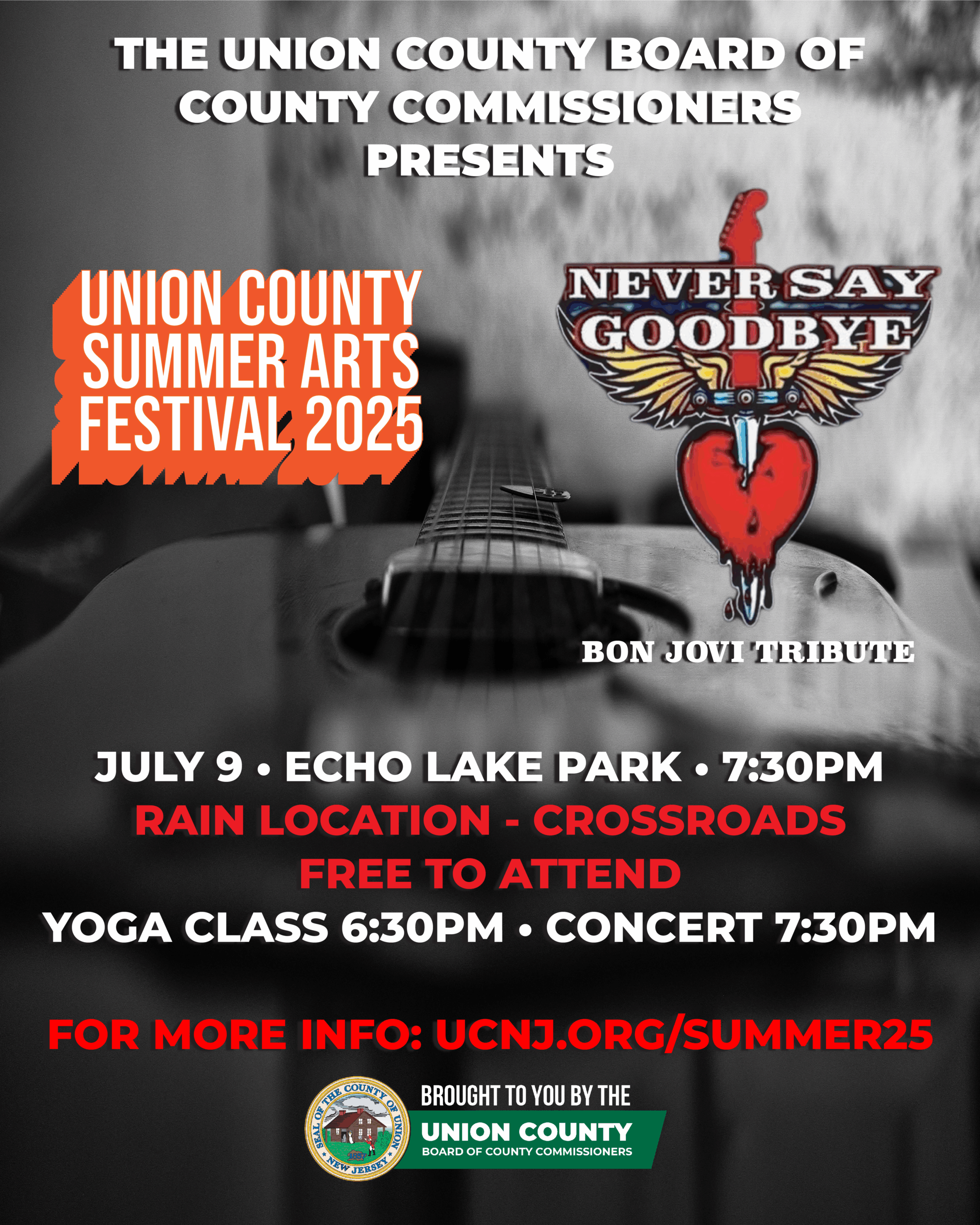 Union County Kicks Off Summer Arts Festival With Bon Jovi Tribute on July 9 in Echo Lake Park