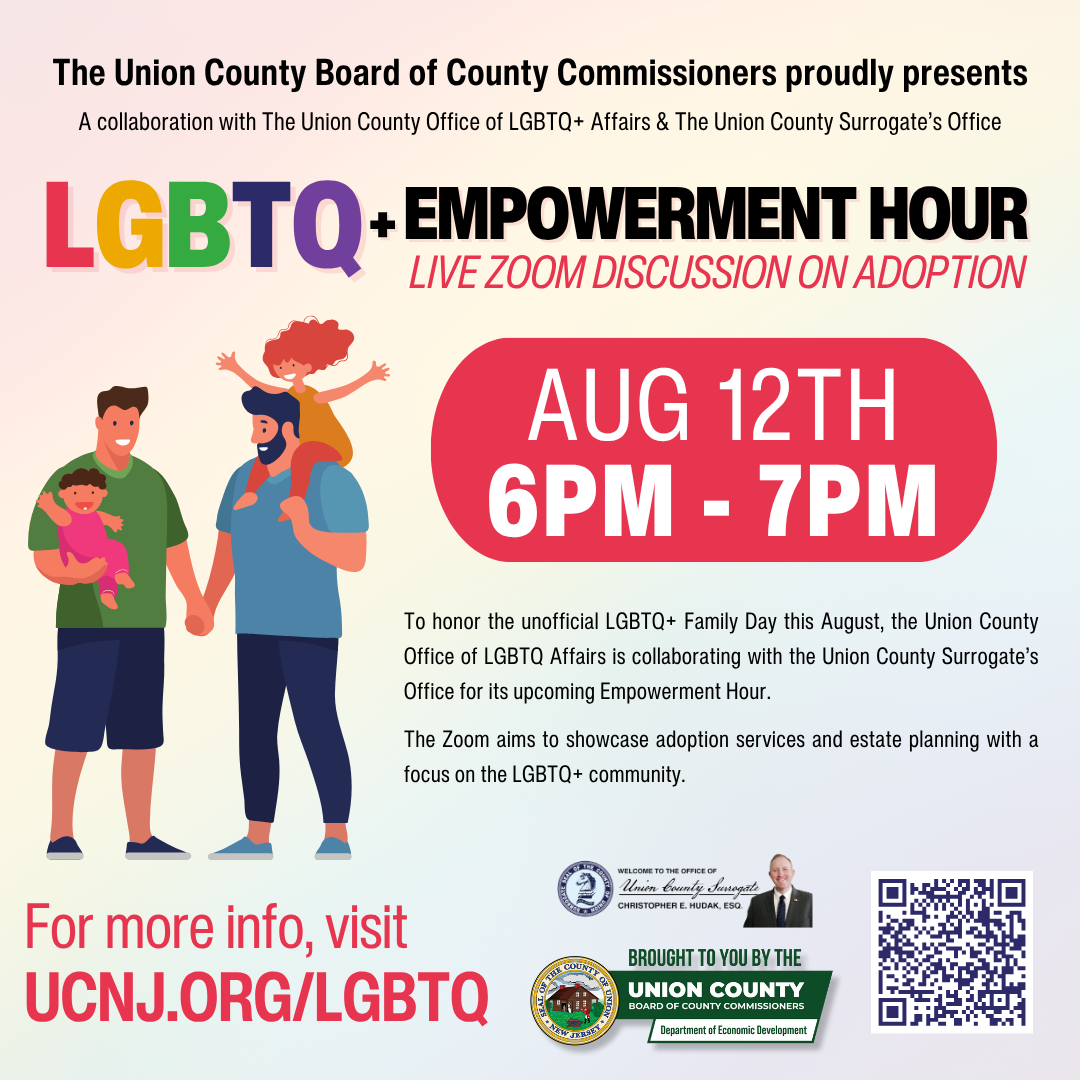 Union County LGBTQ+ Affairs Office & Surrogate’s Office partner to host Empowerment Hour honoring LGBTQ+ Family Day