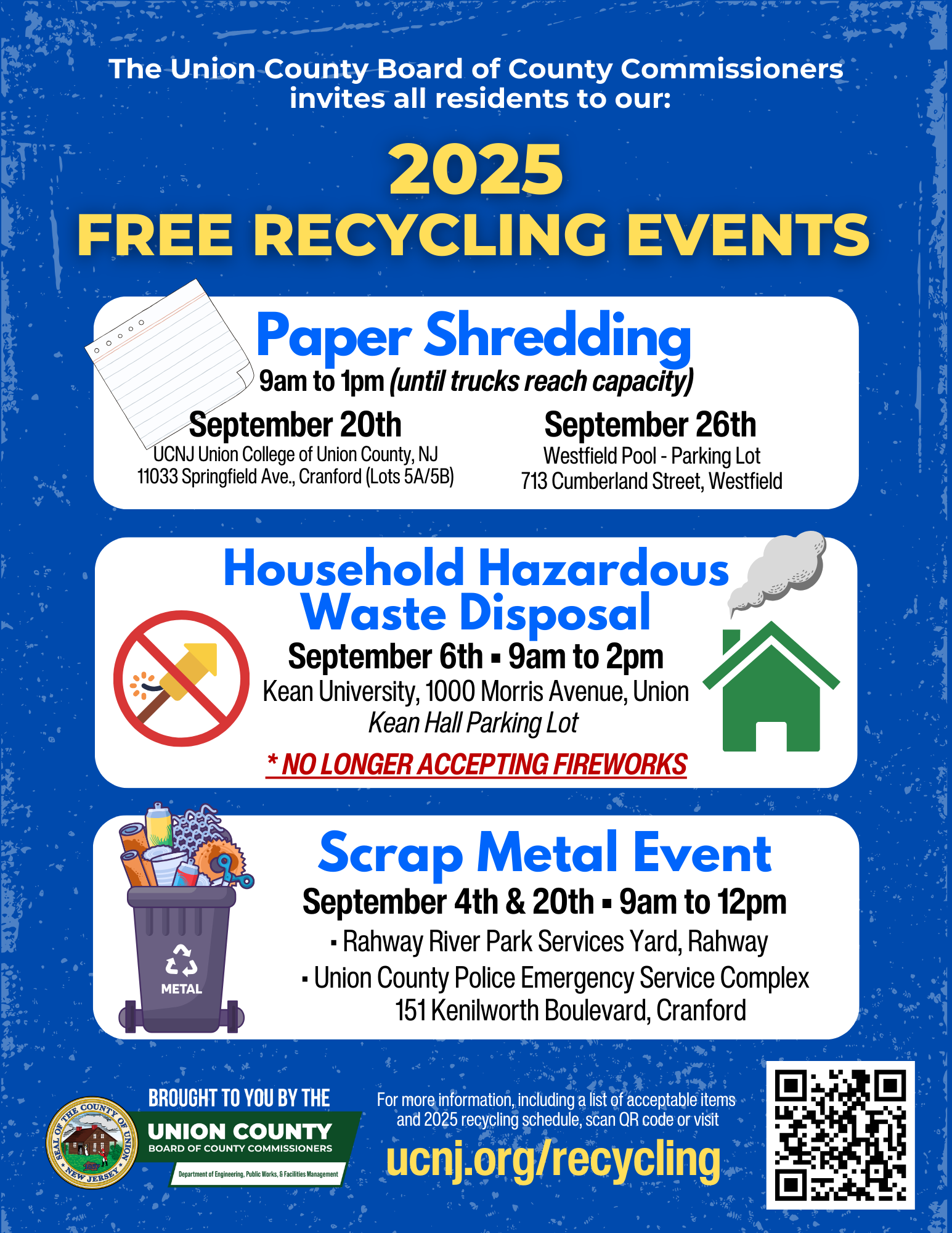 Union County’s Seasonal Recycling Program Continues in September