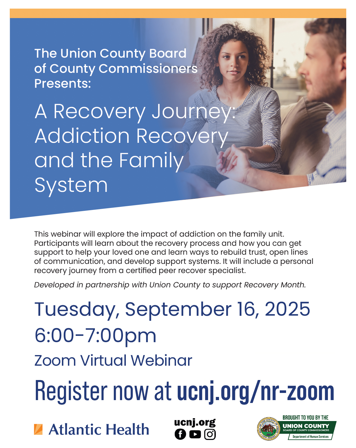 Union County Recognizes National Recovery Month With Educational Webinar