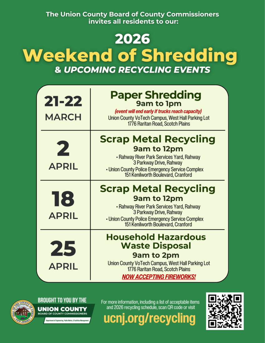 Union County Kicks Off 2026 Seasonal Recycling Events With “Weekend of Shredding” on March 21st-22nd