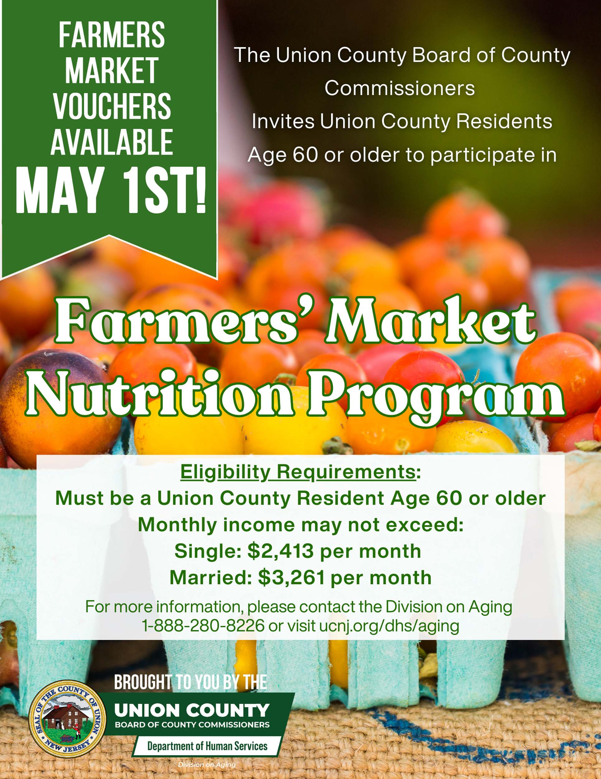 Eligible Union County Seniors Can Apply for Farmers Market Vouchers