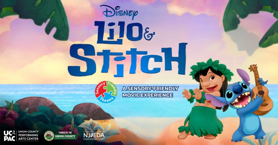 Sensory Friendly Theater Event flyer  for Disney's Lilo & Stitch