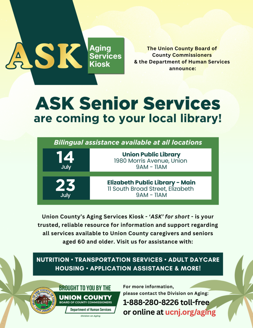 Learn About Valuable Programs and Services for Union County Seniors at the Next Local ‘ASK’ Event