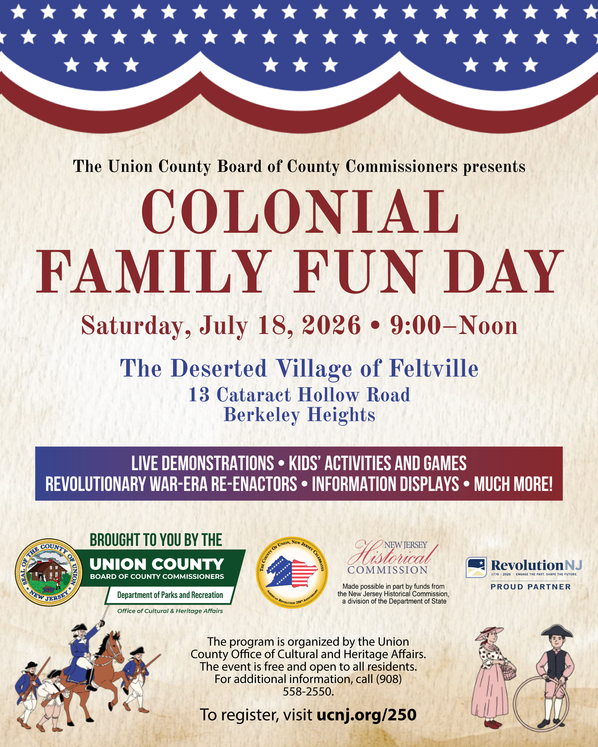 Union County to Host Colonial Family Fun Day in Celebration of America’s 250th Anniversary