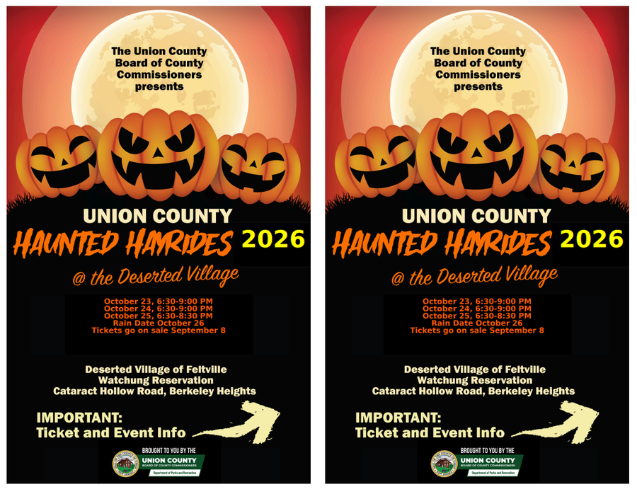 A flyer advertising Haunted Hayrides in the Watchung Reservation, with dates and times located in the body of the article.