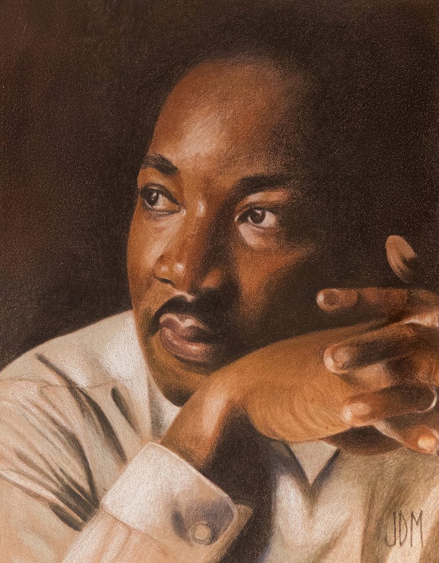 The drawing “MLK, Jr.,” by Cranford resident Janet DeMaio that received Best of Show honors in the non-professional division.