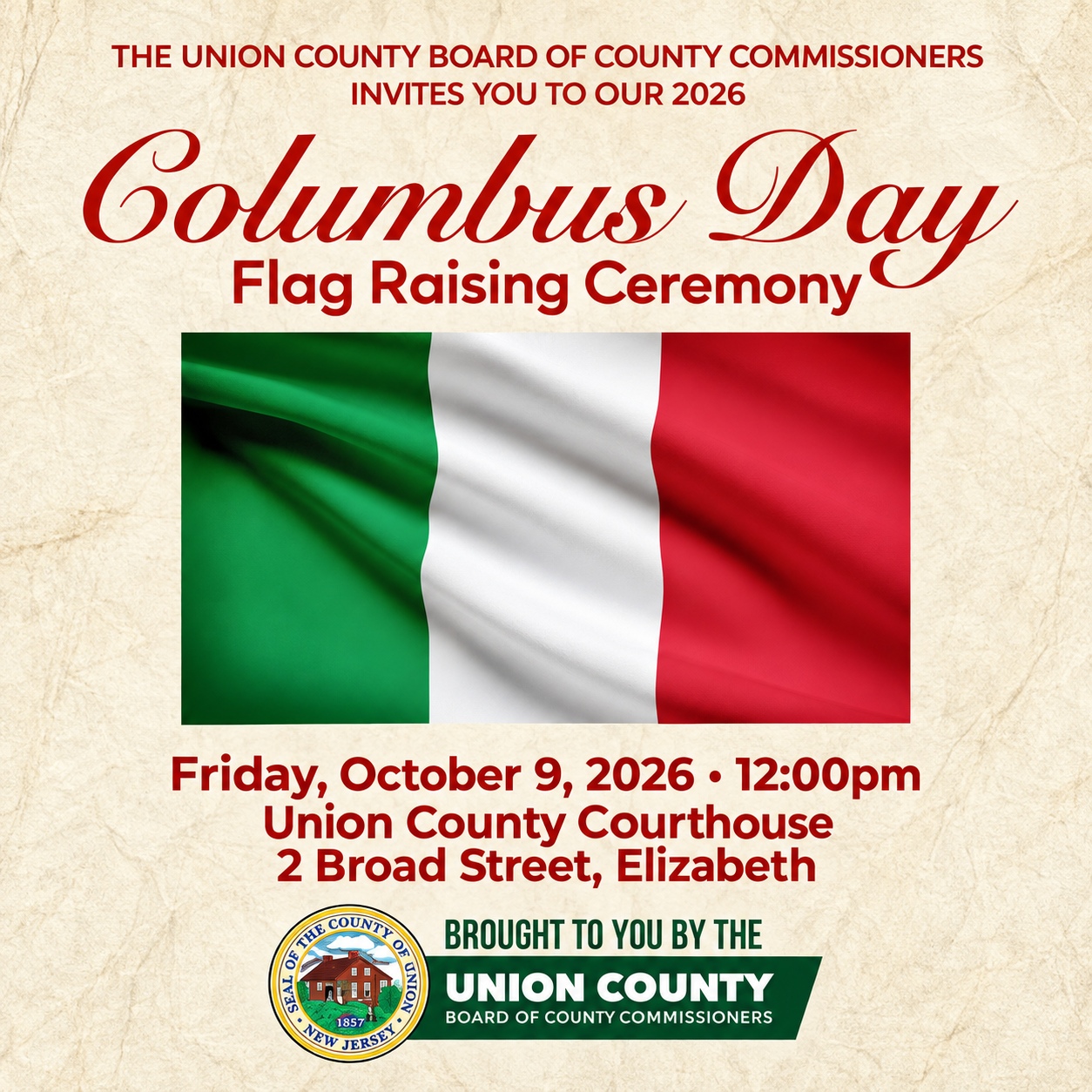 2026 Columbus Day Flag Raising